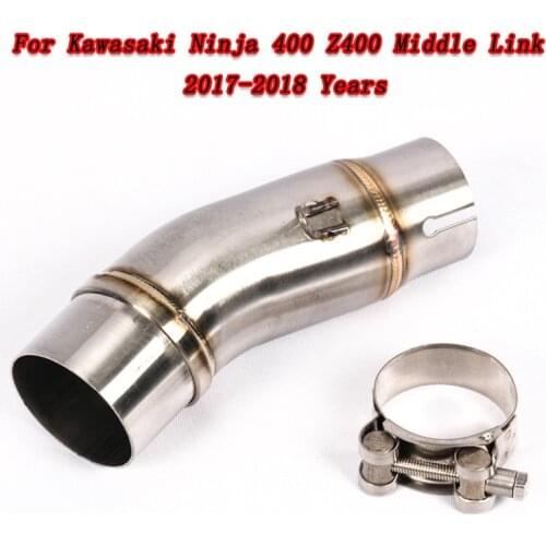 Free shipping Motorcycle Exhaust middle pipe for Kawasaki Z250 Z300 Ninja 250R Ninja 300 2008-2017 NJ 400 Ninja400 2018 2019