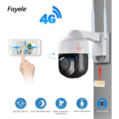 Security 3G 4G Camera 1080P Pan Tilt 4X Zoom LET SIM Card Wireless WIFI PTZ IP Camera 2.8-12mm lens Wide angle IR 60M P2P IP66