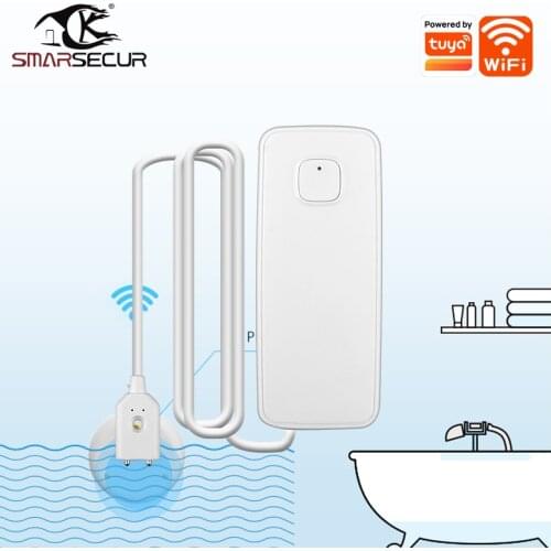 Wifi water leak detector sensor Detection works Independent Alert Overflow Security app control