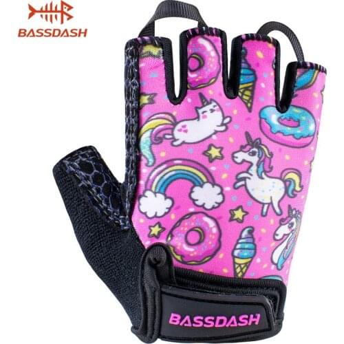 Bassdash UPF 50+ Kids' Gloves with Padded Grippy Palm UV Protection for Bicycles Fishing for 1-8 Years Old Boys Girls