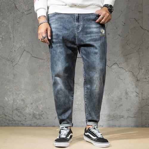 2021 New Trendy Harem Jeans Men Casual Denim Pants Loose Baggy Hiphop Trousers Streetwear Plus Size Clothing Leisure simplicity