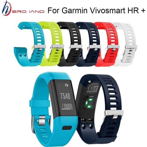 Hero Iand For Garmin Vivosmart HR+ Replacement Soft Silicone Bracelet Sport Strap WristBand Accessory drop shipping
