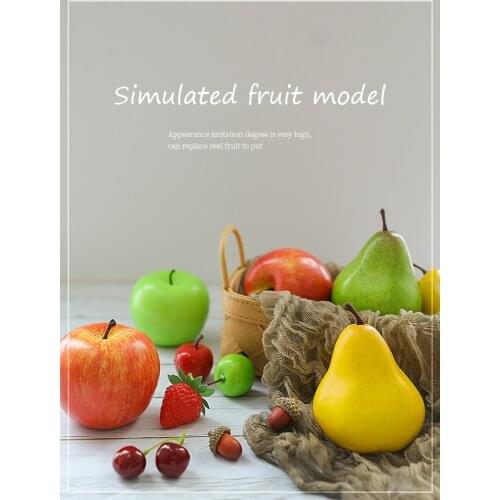 Artificial Fake Fruit Cherry Apple Pear Simulation Ornament Craft Food for Wedding Party Home Decorations Photography Props