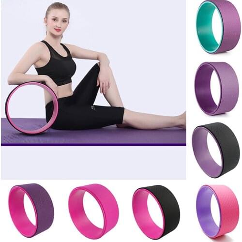 Yoga Wheel Dharma Yoga Prop Wheel Pose Thick Padding Yoga Roller for Back Pain Stretching Increased Flexibility