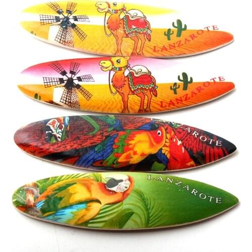 Lanzarote Parrot Camel MDF Surfboard Refrigerator Fridge Magnet Home Decoration Craft Souvenir Collection NEW