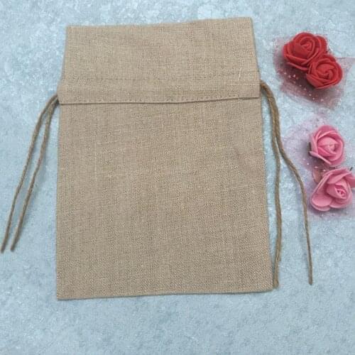 Set of 20 Fashion Favor Bags 5X7"Ideal for Ladies Handkerchief Oatmeal linen Favor Bags Can Collection Beautiful Wedding Hankies