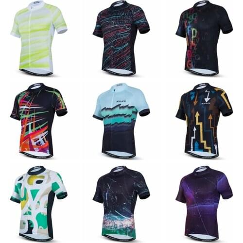 Men Cycling Jersey Top Short Jersey Bicycle Team Downhill MTB Jerseys 2021 Summer Breathable Anti-UV Bike Riding Race Shirts