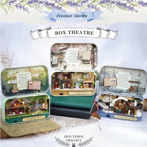 Box Theatre Dollhouse Furniture Miniature Toy DIY Miniatures Doll House Furnitures Casa Toys for Children Birthday Gift Q4