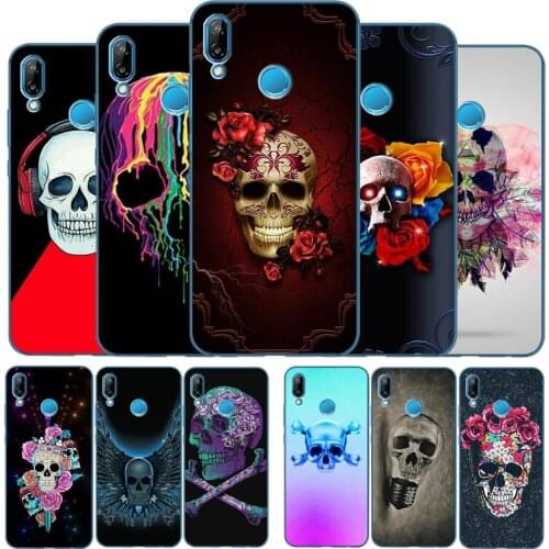 Fashion Cool Skull Art Phone case For Huawei P9 P10 P20 P30 P40 Psmart Lite Plus Pro Y9 Y6 Y7 2017 2018 Nova 3 3i Cover