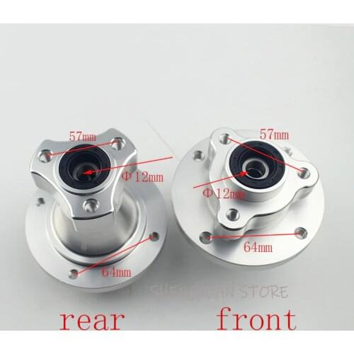 Lightning Shipments CNC Silver Front & Rear Disc Brake Hub Wheel Rim Hub for Dax Ruckus Zoomer for Monkey Z50bike
