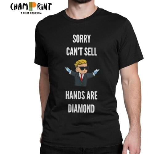 Men WSB Can't Sell Stock Tees Hands Are Diamond T Shirts Gamestop Wallstreetbets GME Trader Meme Clothing Plus Size T-Shirts