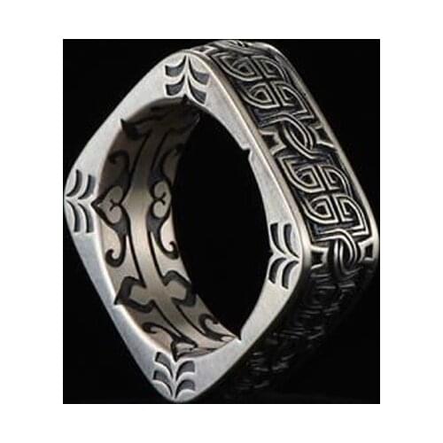 New Silver Rings For Men Retro Ring Punk Hip hop Ring Band Rings Brand Fashion Jewelry Male Skull NO51