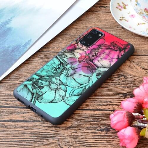For Samsung Galaxy In My Garden of Colours Print Soft Matt Phone Case