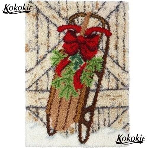 Latch hook kits rug vloerklee diy tapijt cross stitch kits embroidery needlework Christmas decor pattern mat cushion Crocheting