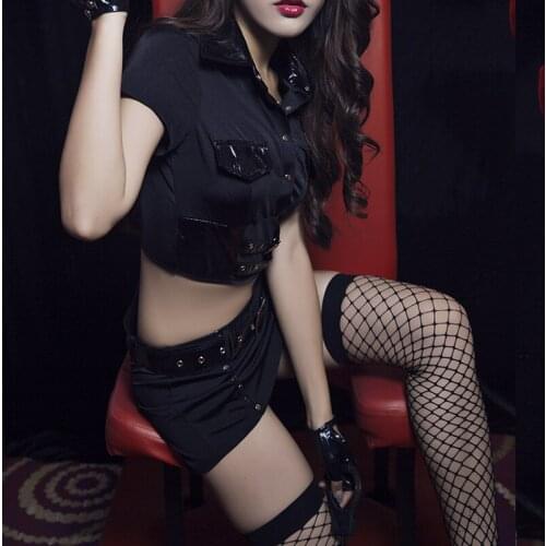 2021 New Women Cosplay Temptation Sexy Erotic Lingerie Police Uniform Fancy Costume Cop Outfit Adult Sexy Costumes Female 9Pcs