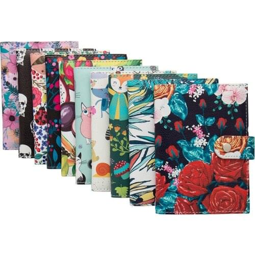 Retro Floral Cartoon Animals Passport Cover Starry Sky Id Passport Cover PU Leather Travel Waterproof Landscape Passports Holder