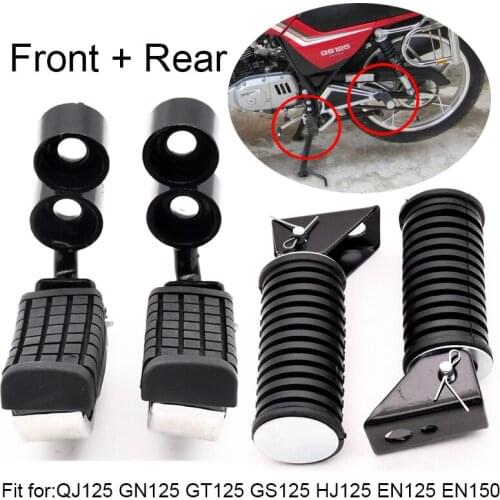 Motorcycle Front Rear Footrest Pedal Left Right Foot Peg For Suzuki GS/GN/QJ/GT/HJ/EN125 EN150 Motocross Pit Bike Footpeg Pedals