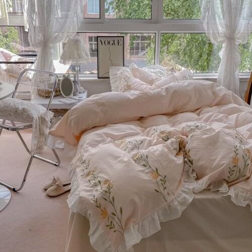 All Cotton Washed Cotton Four-Piece Cotton Quilt Cover Bed Sheet 1.5/1.8 M Bed