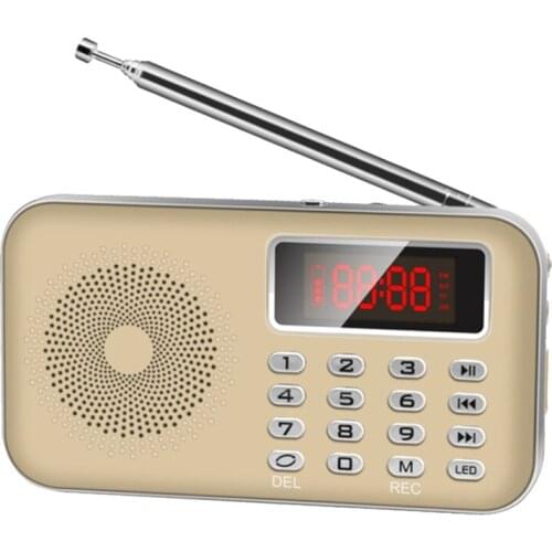 Portable Mini Radio FM Stereo Receiver Speaker Recorder MP3 Player Support TF SD Card USB AUX LED Display