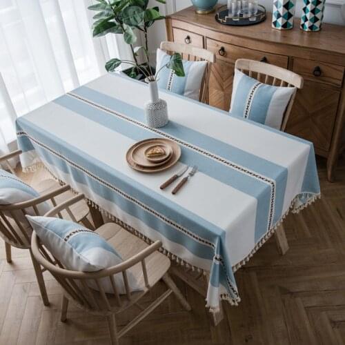 Rectangle Modern Embroidered Polyester / Cotton Tablecloth Home Hotel Table Cover