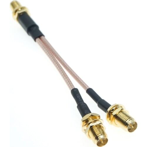 RP SMA Female to Y Type 2x RPSMA Female Splitter Combiner Pigtail Cable RG316