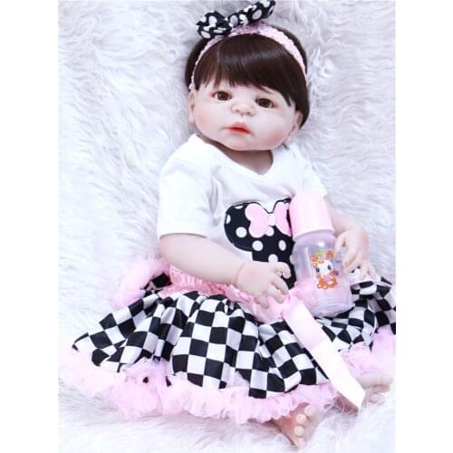Silicone reborn dolls for bebe toys 22"55cm newborn girl princess dolls for child birthday xmas gift bonecas reborn