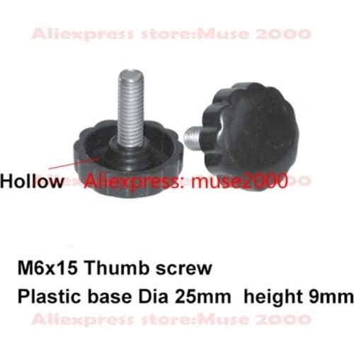 Thumb screw M6X15 ABS Plastic 25mm dia handle adjustable bolt fastener office chair Hand tighten bakelite handle thumb screw