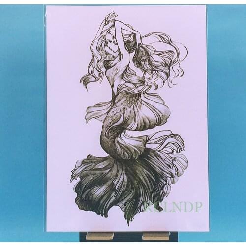 Waterproof Temporary Tattoo Sticker sexy mermaid fantastic girl tatto stickers flash tatoo fake tattoos for women