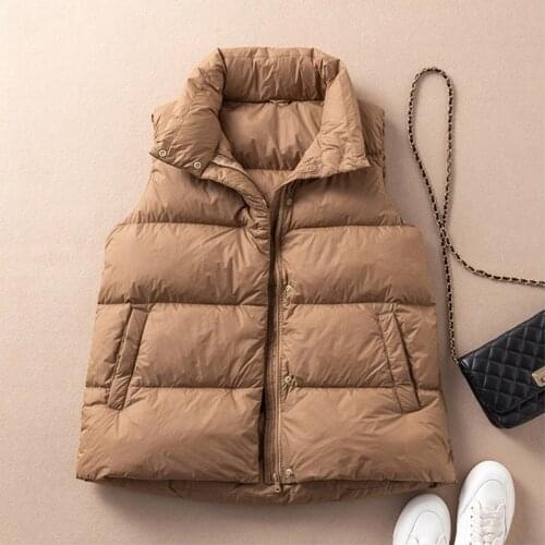 SEDUTMO Winter Plus Size 3XL Thick Duck Down Women Vest Jackets Slim Thick Waistcoat Autumn Oversize Pocket Casual Parkas ED1288