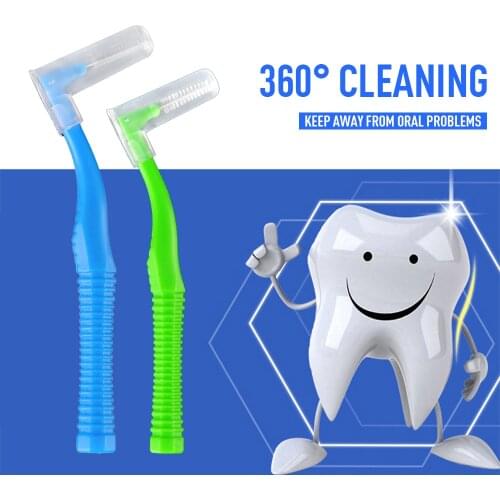 20Pcs/Box L Shape Push-Pull Interdental Brush Oral Care Teeth Whitening Dental Tooth Pick Tooth Orthodontic Toothpick ToothBrush