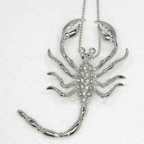 12pcs/lot Rhinestone Scorpion Fashion Pendant Necklaces Clothing Chain Jewelry F101065