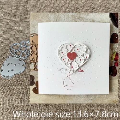 XLDesign Craft Metal Cutting Dies stencil mold 2pcs heart frame decoration scrapbook Album Paper Card Craft Embossing die cuts