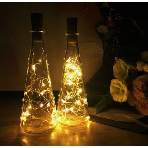 20pcs 2M 20LED micro led Copper String Light Wine Bottle Cork Stopper moon vine fairy starry lamp DIY Christmas Wedding bar deco