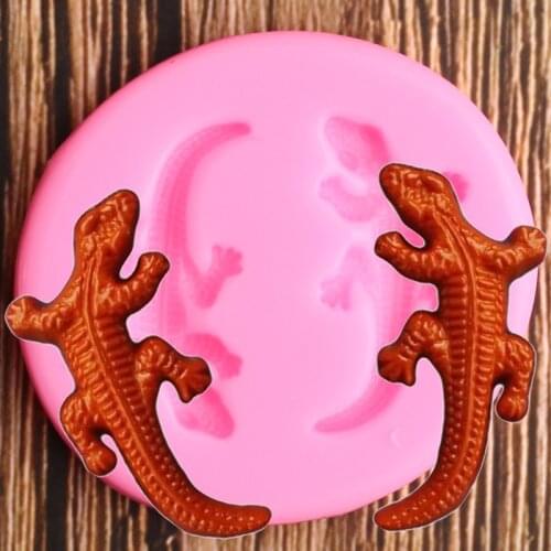 3D Lizard Silicone Mold Gecko Cupcake Topper Fondant Molds DIY Cake Decorating Tools Jelly Candy Clay Chocolate Gumpaste Moulds