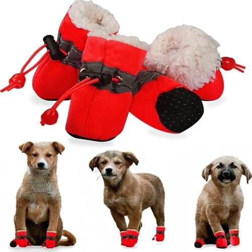 Waterproof chihuahua Anti-slip Pet Dog shoes Rain Snow Boots Footwear Thick Warm For Small Cats Puppy Dogs Socks Booties