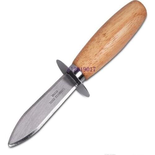 500pcs Wood-handle Oyster Shucking Knife Stainless Steel Oyster Knife Kitchen Food Utensil Tool#6