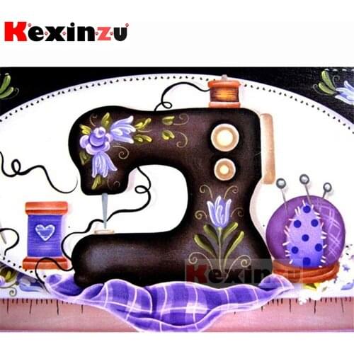 Kexinzu 5d diamond painting full Square/Round-Sewing machine-diamond embroidery rhinestone DIY mosaic Cross Stitch 3D Home Decor