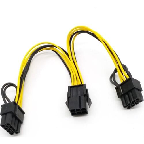 PCI-Express PCIE 8 Pin to Dual 8 (6+2) Pin VGA Graphic Video Card GPU Adapter Power Supply Splitter Cable 20cm