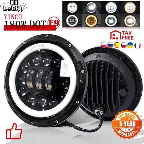 CO LIGHT 7" Motorcycle LED Headlight 90W 30W E9 High Low 15W DRL Turn Signal Daytime Running Light 6500K 3500K 12V 24V for Niva