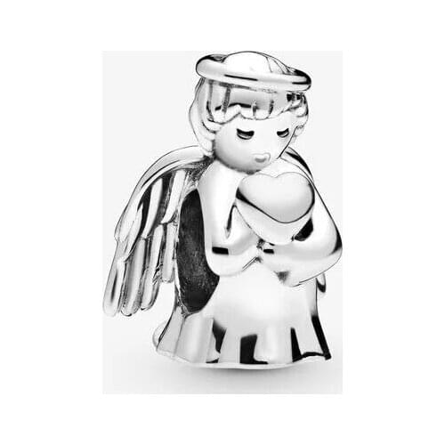 100% 925 Sterling Silver Angel of Love Charm Beads Fits Original Bracelet Women DIY Fine Jewelry Making Berloques