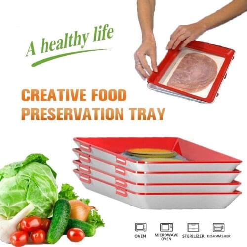 Cever Try 1pc Creative Food Preservation Tray Magic Elastic Film Buckle Vacuum Seal Keeps Food Fresh Kitchen Tools