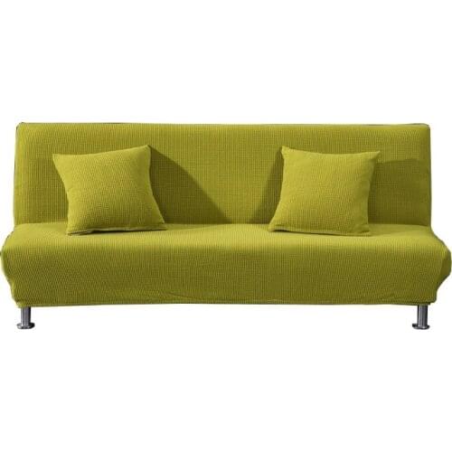 Polar Fleece Armless Funda Sofa Couch Bed Cover Warm Solid Color Plaid Slipcover For Home Living Room Decor Housse De Canape