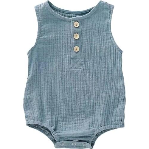 Newborn Summer Clothes Baby Jumpsuit Infant Boys Girls Muslin Cotton Shorts Sleeve Romper 0-2 Years