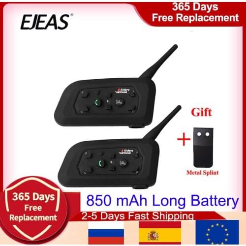 2020 Version V6 No Press Button Talk 1200M Siri Voice Control DSP Full Duplex interphone bluetooth motorcycle helmet intercom