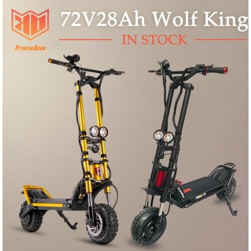 Kaabo Wolf King + SUV Electric Scooter Gold Black Color 72V 28Ah 1500Wx2 Minimotors Controller LG Battery