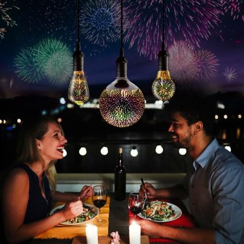 Fairy 3D Firework LED Bulb Holiday Christmas Decorative light E27 AC85V-265V A60 ST64 G95 G80 G125 Vintage Decoration Lamp