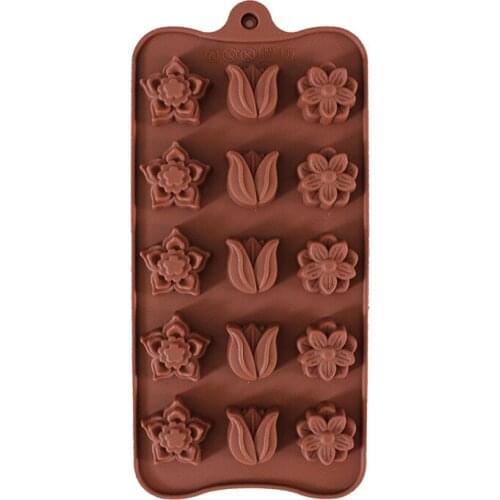 Tulip Flower Shaped Chocolate Mould Cake Tools Candy Mold Silicone Bakeware Cupcake Mould Bakeware Cake Tool Kitchen Accessories