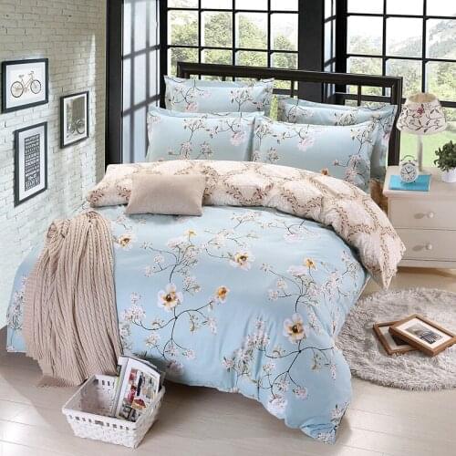 Bedding Set Sheet Pillowcase Duvet Cover Pastoral Floral Printing Bedding Sets Queen King Twin Size Bedlinen Polyester