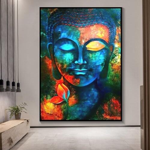 Colorful Buddhism Posters and Prints Office Home Decor Modern Art Colorful Buddhism Buddha Canvas Painting Pictures