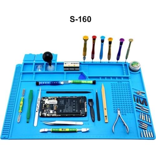 S-160 Magnetic Heat Insulation Silicone Pad Anti-static Mobile Phone Maintenance Platform BGA Soldering Station for Phone Repair